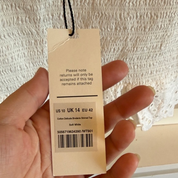 ME+EM Eyelet Lace White Crop Top - Picture 5 of 8